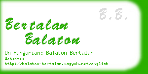 bertalan balaton business card